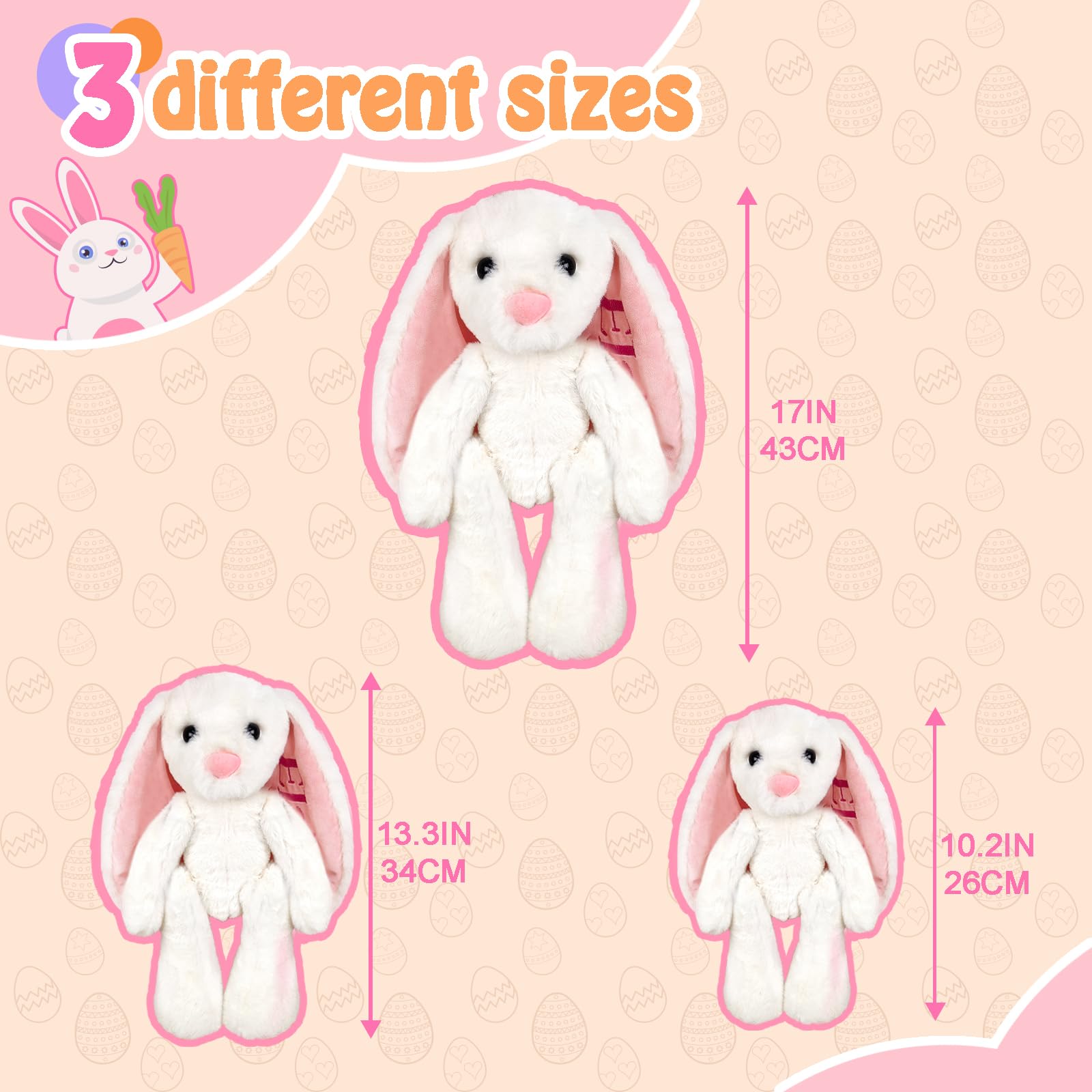 Custom Embroidered Name Bunny Plush - Baby/Toddler Girl Birthday Easter Gifts