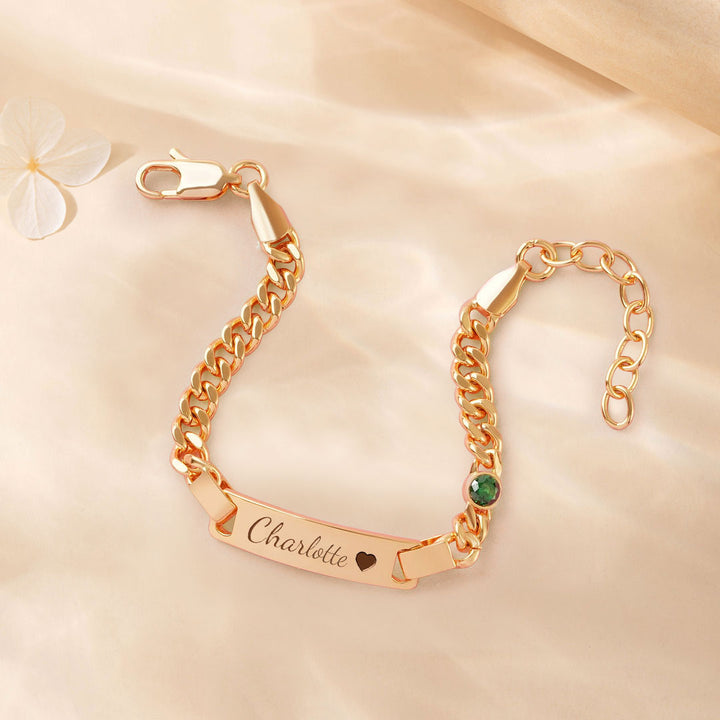 Personalized Birthstone Name Bracelet – Custom Bracelet for Boys & Girls with Birth Month Charm