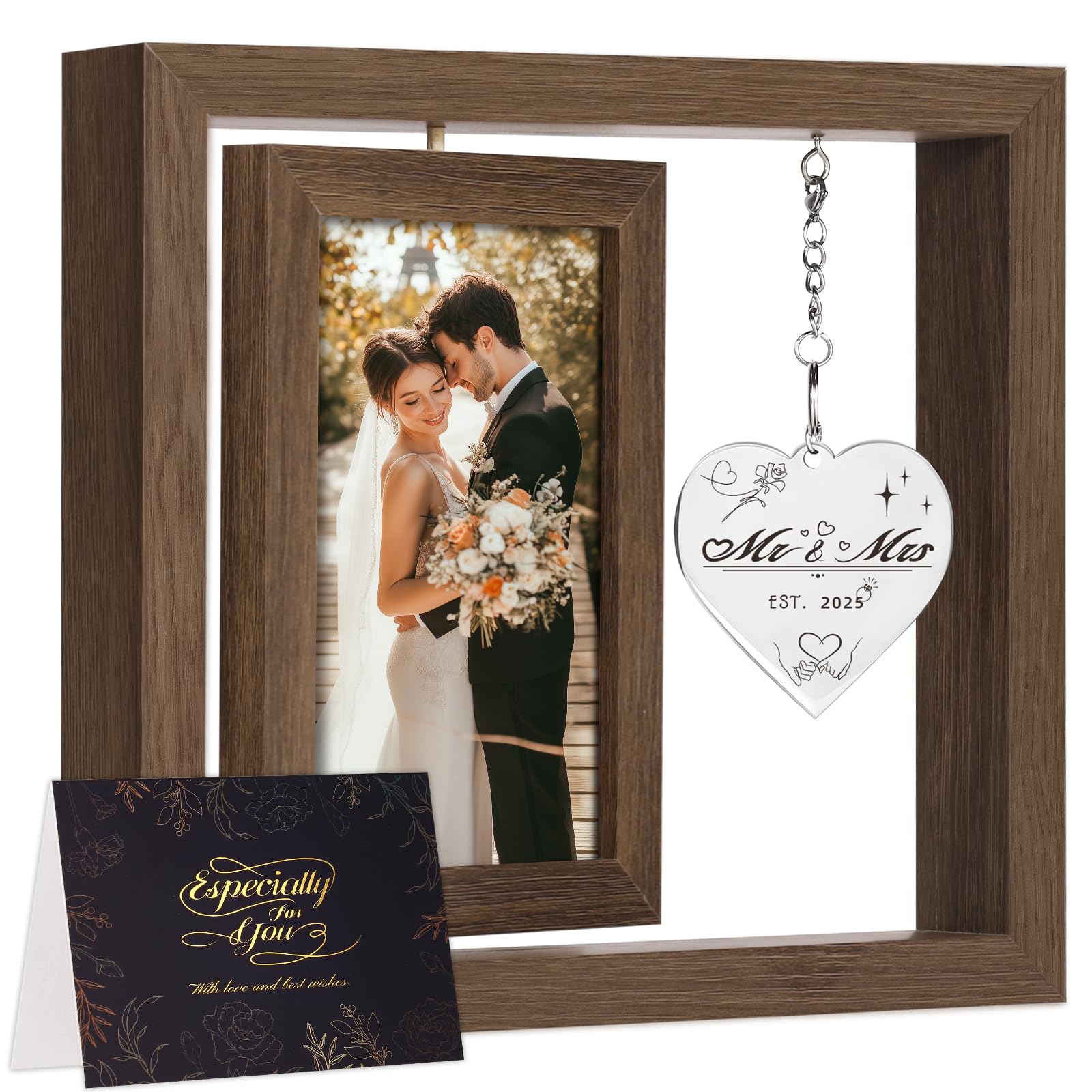 Personalized Rotating Wedding Picture Frame 4x6