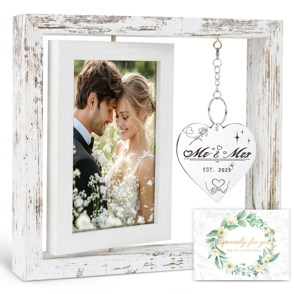 Personalized Rotating Wedding Picture Frame 4x6