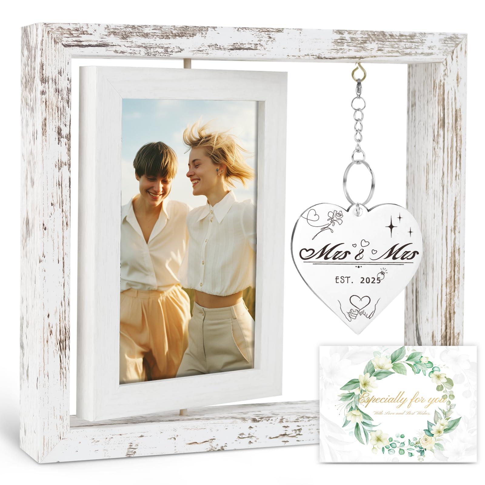 Personalized Rotating Wedding Picture Frame 4x6