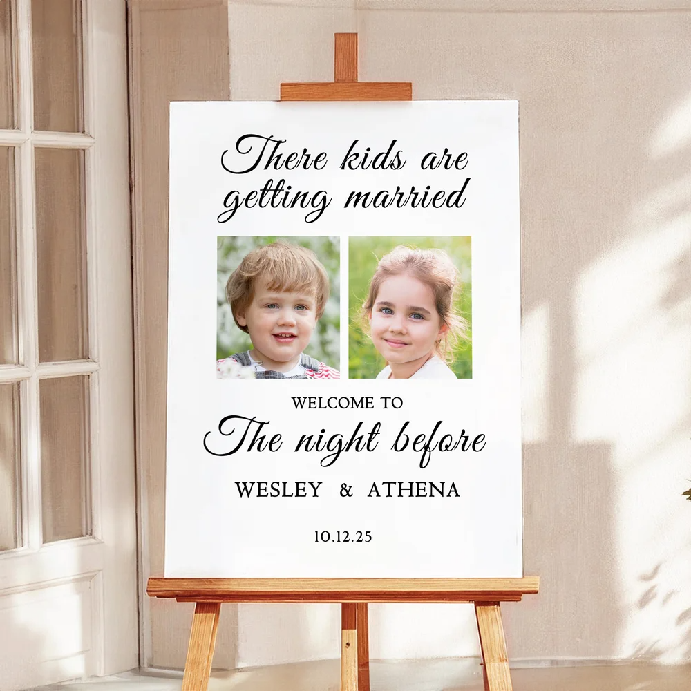 Personalized Photo Bride and Groom Wedding Welcome Sign
