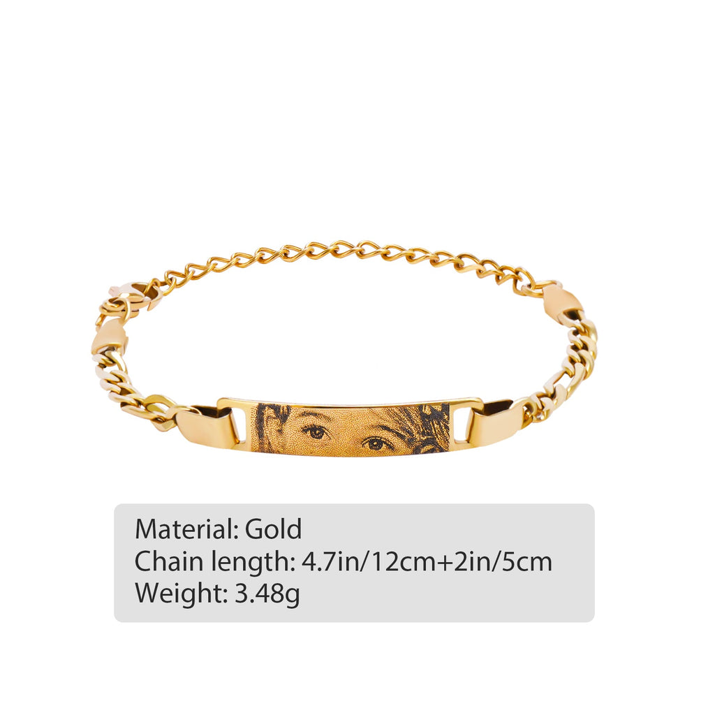 Personalized Baby Name and Eye image Bracelet with Birthstone – Custom Gift for Boys & Girls