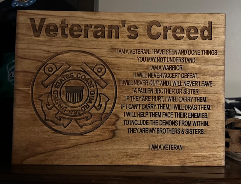 Personalized Veteran Creed Plaque Wall Art