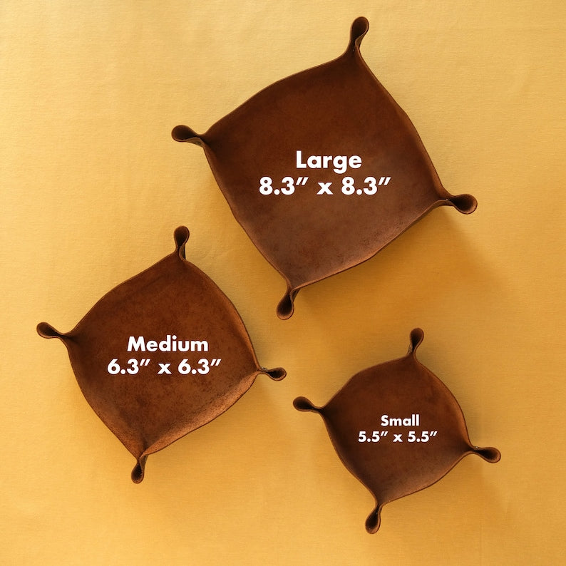 Personalized Leather Valet Tray for Military Veteran Dad