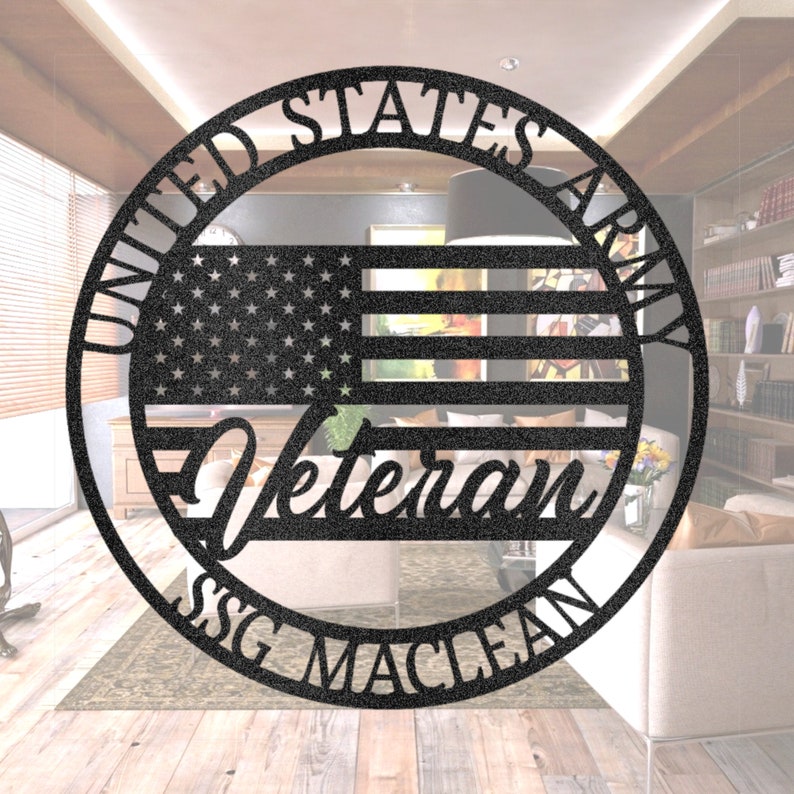 Personalized Name USA Flag Metal Sign