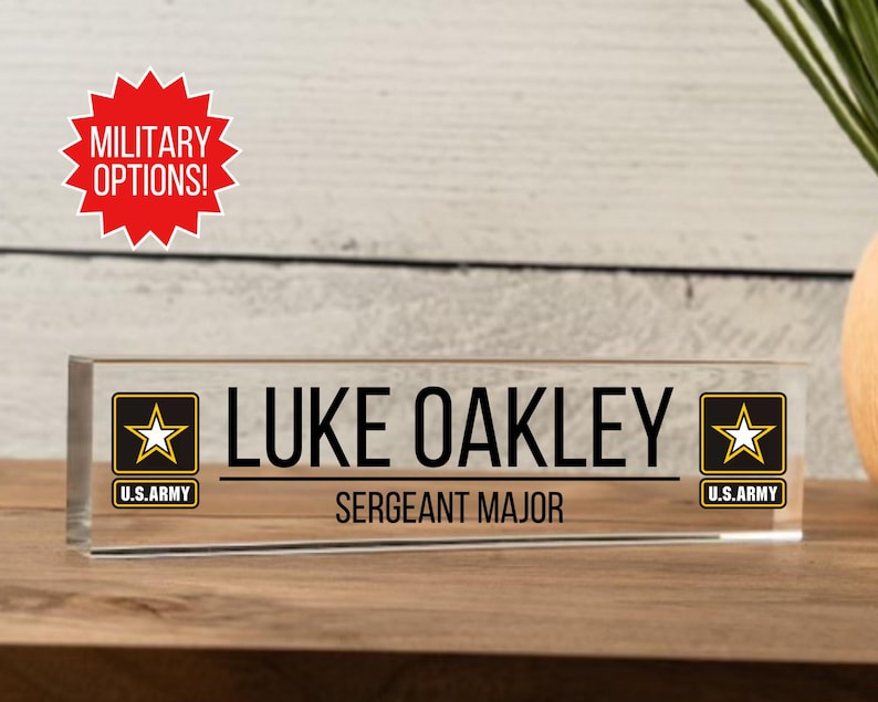 Personalized Army Desk Name Plate