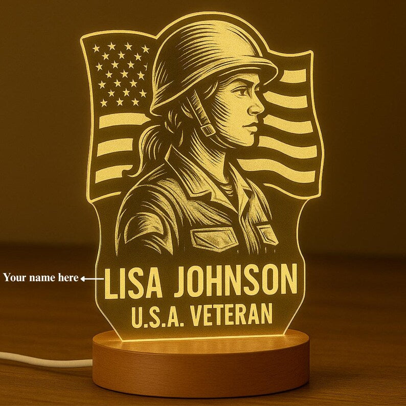 Personalized Military LED Night Light