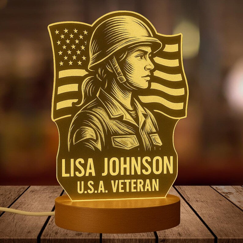 Personalized Military LED Night Light