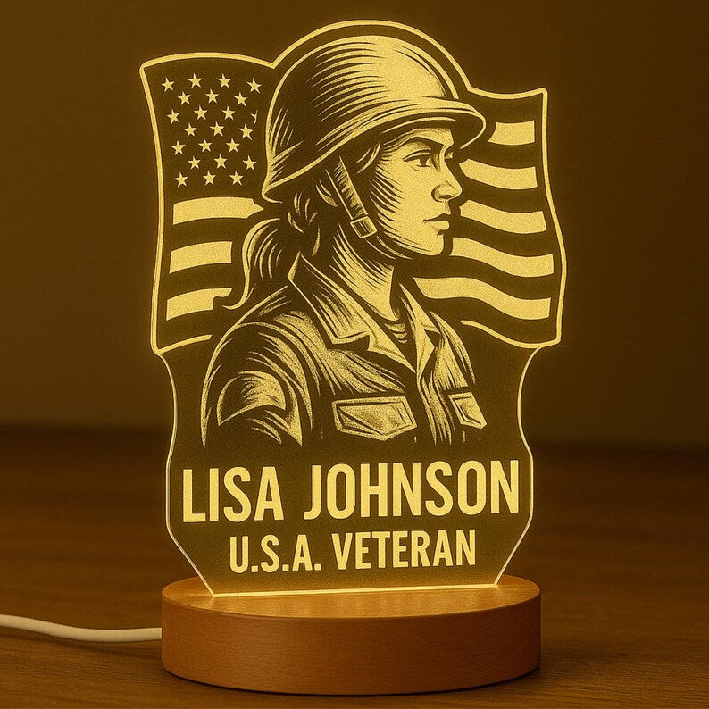 Personalized Military LED Night Light
