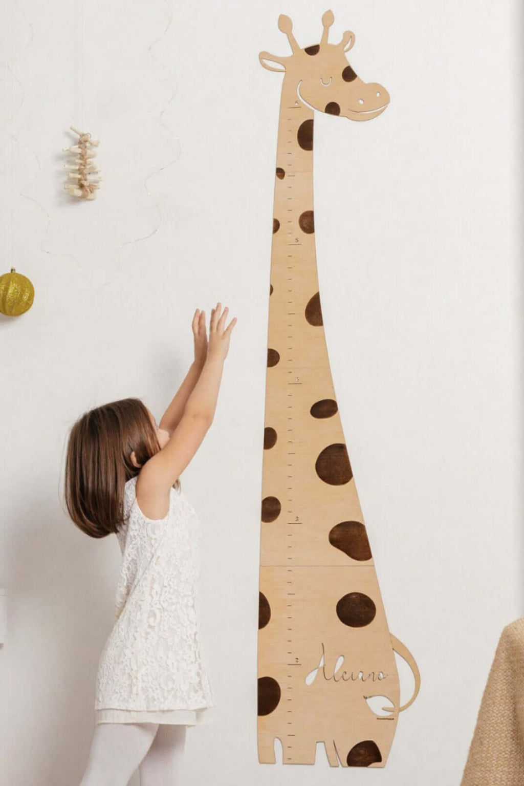 Personalized Wooden Giraffe Growth Chart Nursery Decor