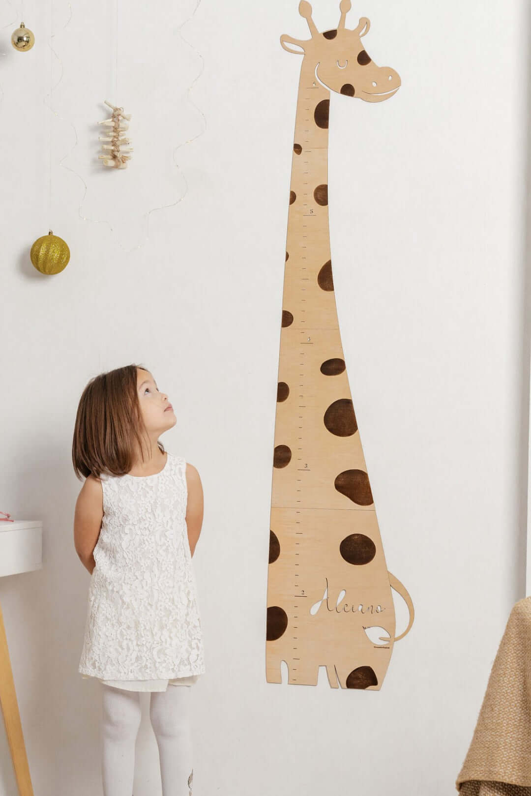 Personalized Wooden Giraffe Growth Chart Nursery Decor