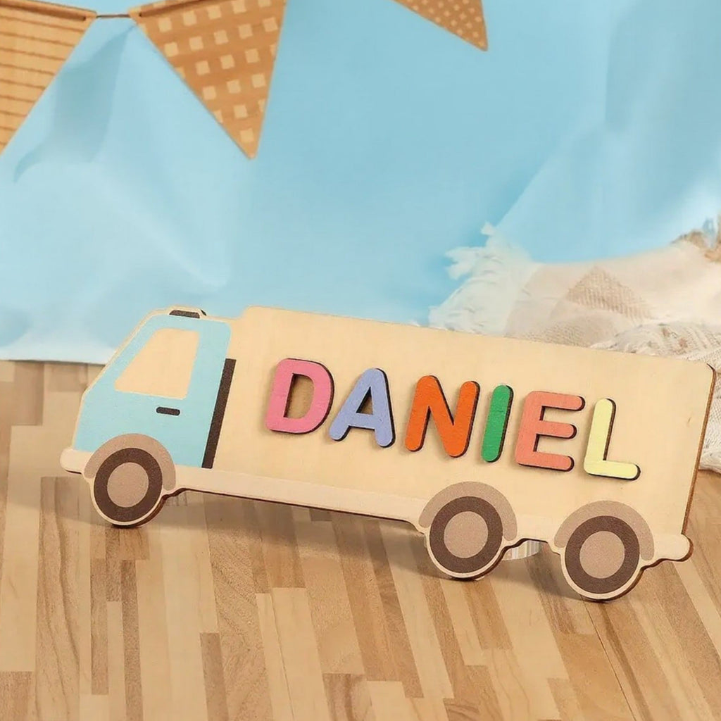 Wooden Cartoon Baby Name Puzzle