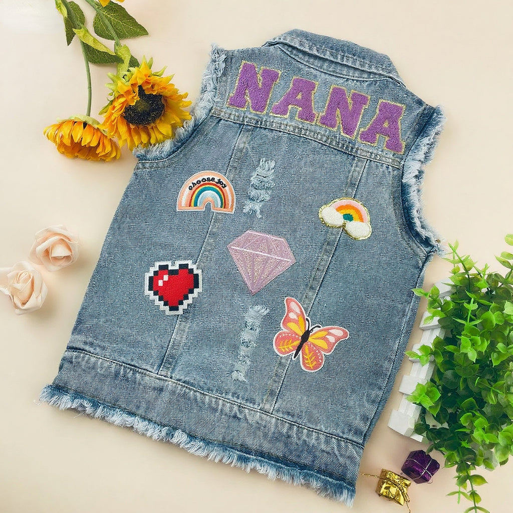 Personalized Children Patch Denim Vest
